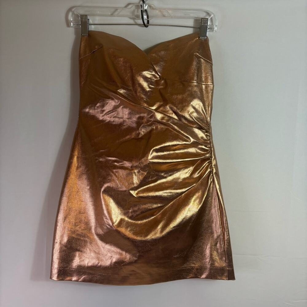 Zara Strapless Dress - Shimmering Copper